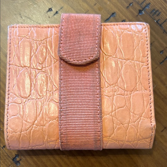 Salvatore Ferragamo Peach Wallet with Gold Accent - Picture 2 of 8